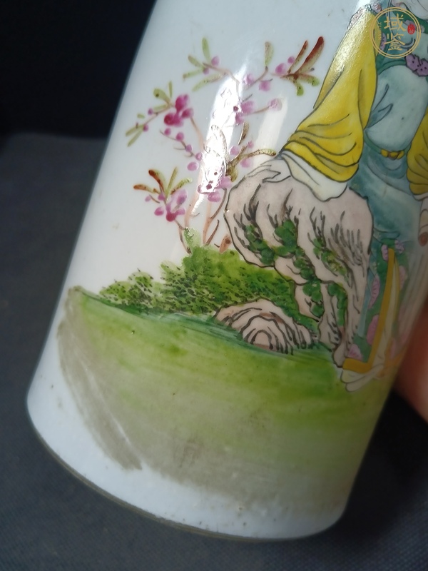 古玩陶瓷雙玉讀曲帽筒真品鑒賞圖