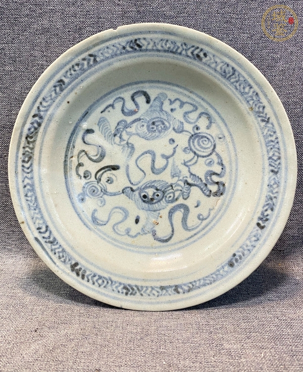 古玩陶瓷明正德青花盤真品鑒賞圖