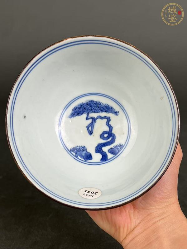古玩陶瓷青花花卉壽字紋碗真品鑒賞圖