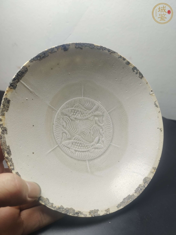 古玩陶瓷青白釉雙魚盤真品鑒賞圖