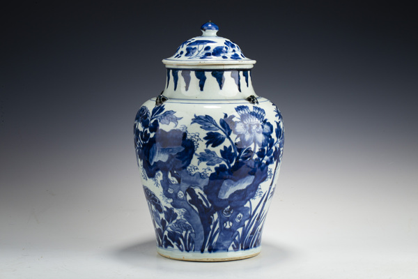 古玩陶瓷清早·青花花鳥紋四系將軍罐拍賣，當(dāng)前價(jià)格2888元