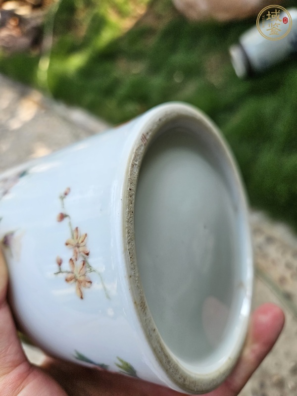 古玩陶瓷粉彩人物故事紋帽筒真品鑒賞圖