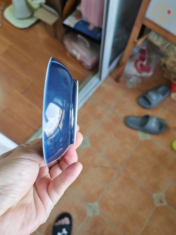 古玩陶瓷光緒霽藍釉盤真品鑒賞圖