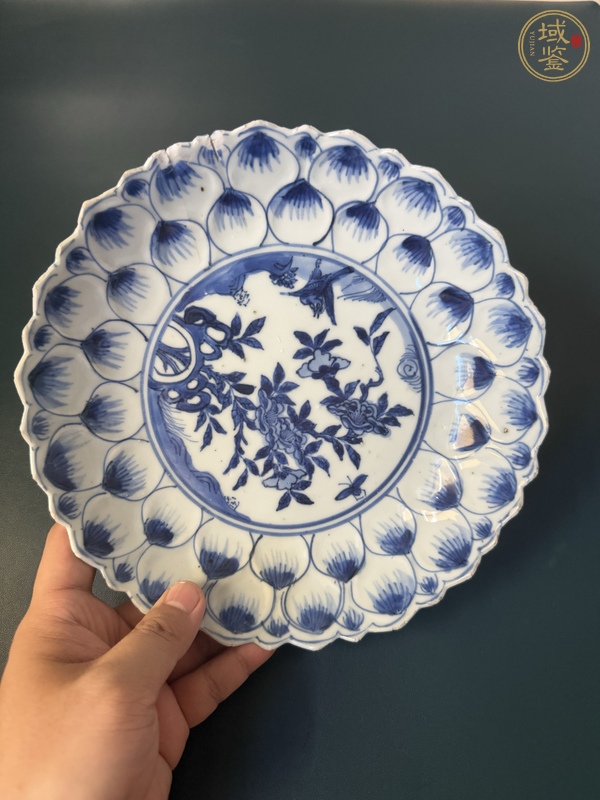 古玩花鳥紋青花盤真品鑒賞圖
