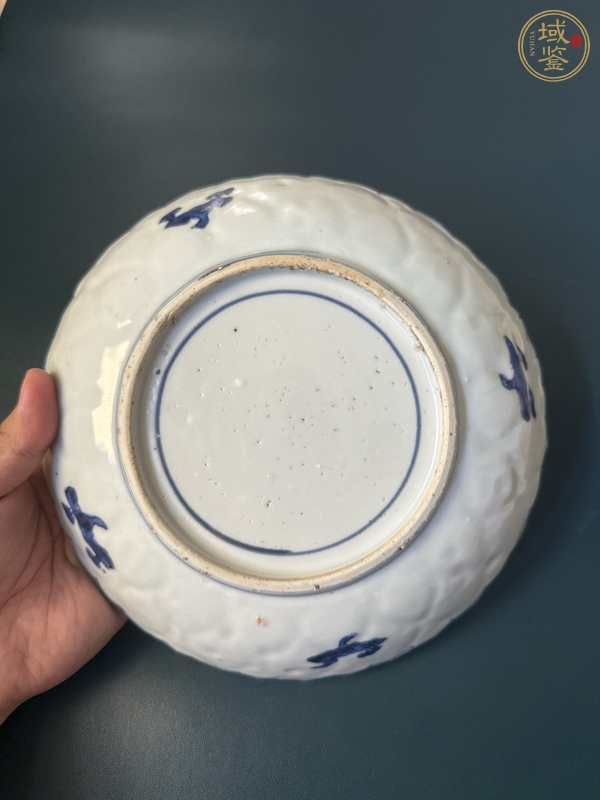 古玩陶瓷花鳥紋青花盤真品鑒賞圖