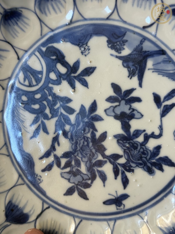 古玩陶瓷花鳥紋青花盤真品鑒賞圖