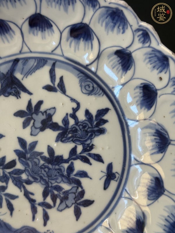 古玩陶瓷花鳥紋青花盤真品鑒賞圖