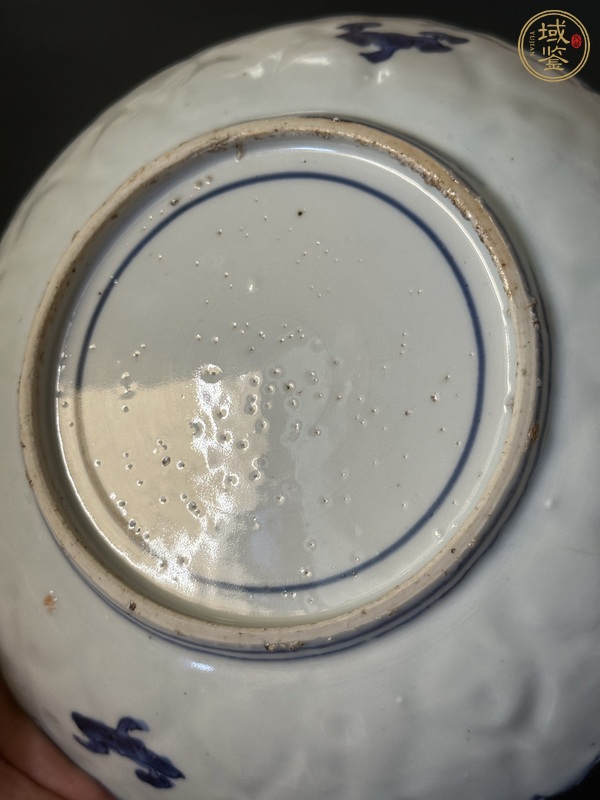 古玩陶瓷花鳥紋青花盤真品鑒賞圖