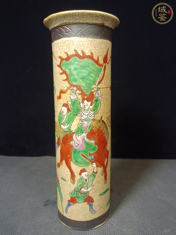 古玩刀馬人花觚真品鑒賞圖
