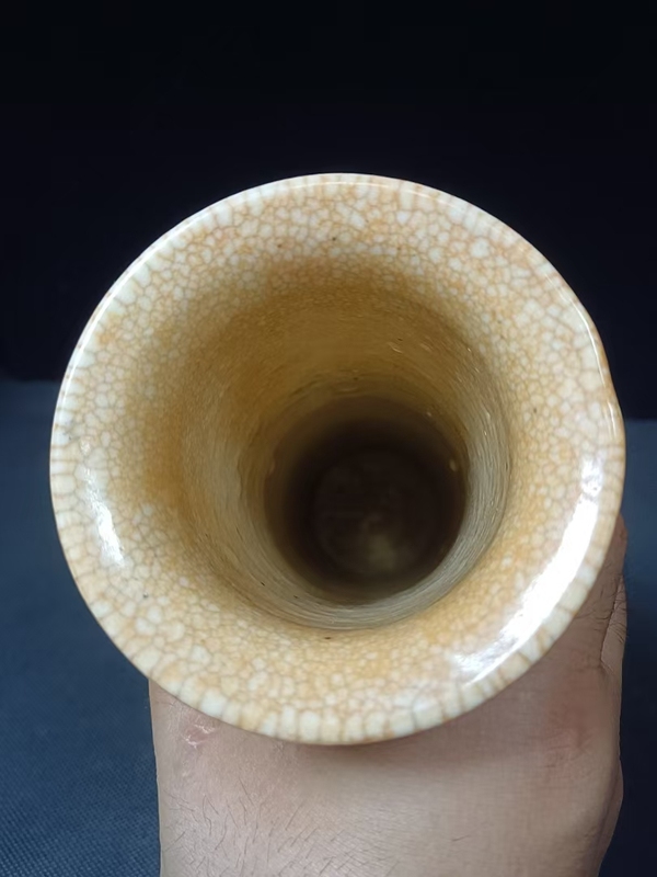 古玩陶瓷（全美品）清晚期哥釉五彩刀馬人物紋箭筒拍賣，當(dāng)前價格2698元