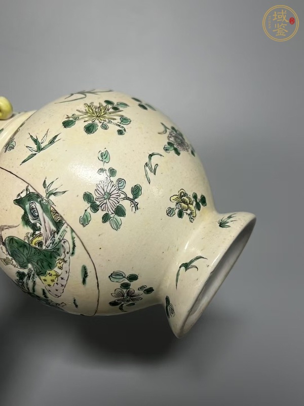 古玩陶瓷素三彩象耳瓶真品鑒賞圖
