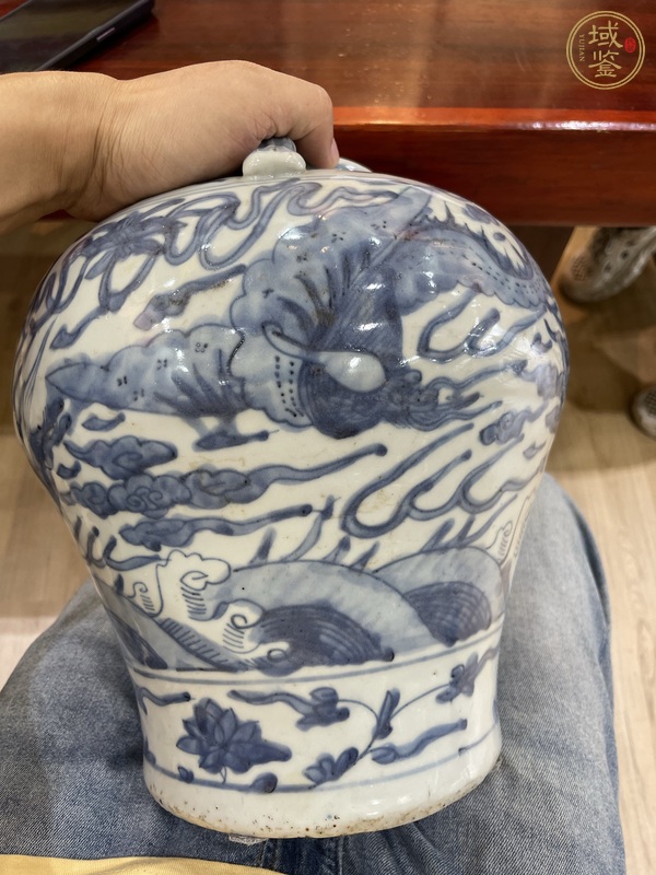 古玩陶瓷龍馬精神青花罐真品鑒賞圖
