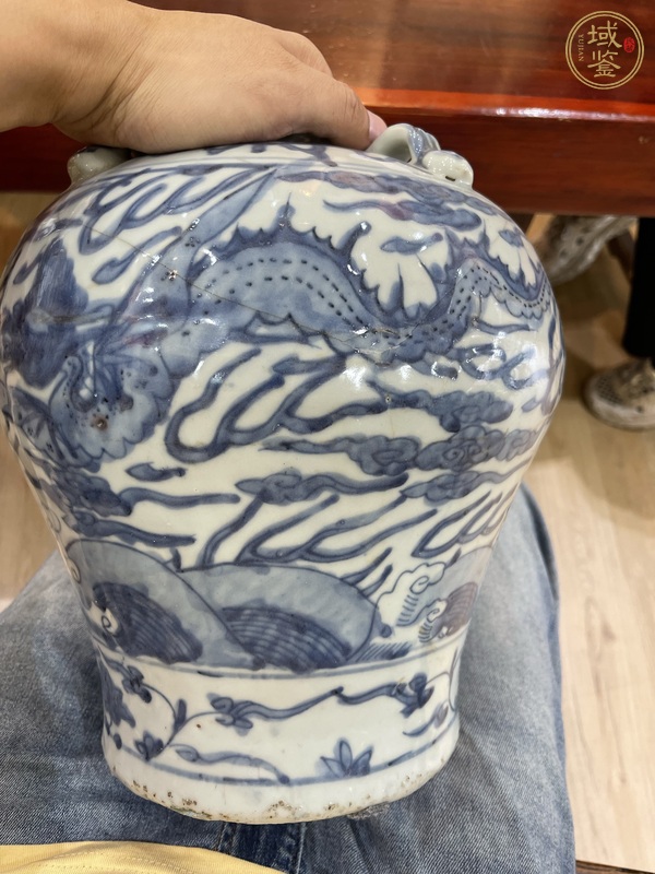 古玩陶瓷龍馬精神青花罐真品鑒賞圖