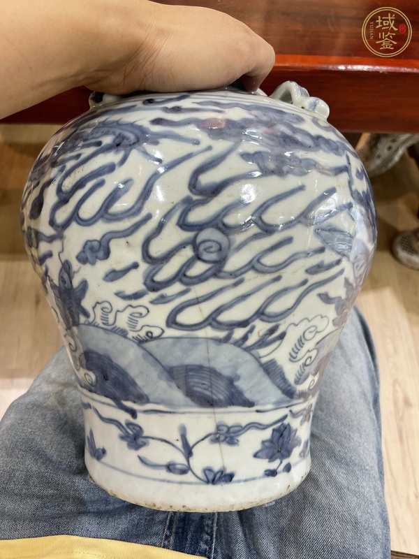 古玩陶瓷龍馬精神青花罐真品鑒賞圖