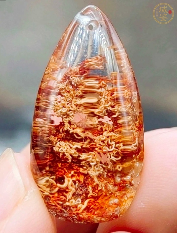 古玩玉器天然水晶吊墜真品鑒賞圖