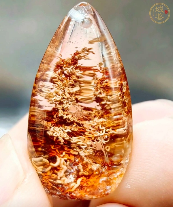 古玩玉器天然水晶吊墜真品鑒賞圖