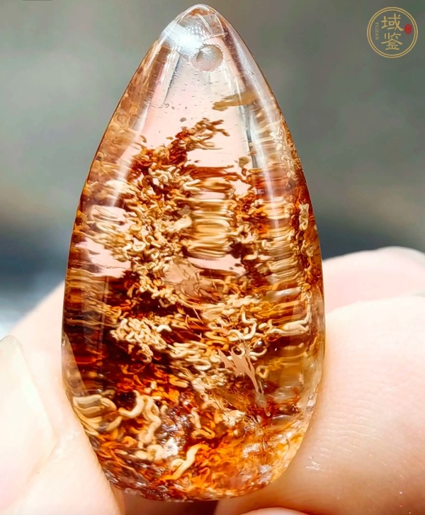 古玩玉器天然水晶吊墜真品鑒賞圖
