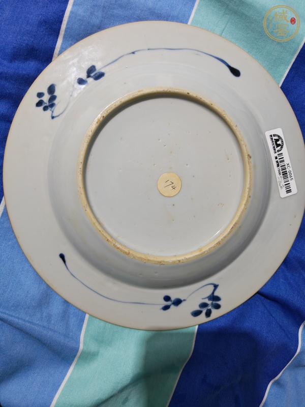 古玩陶瓷青花折枝花卉紋盤真品鑒賞圖
