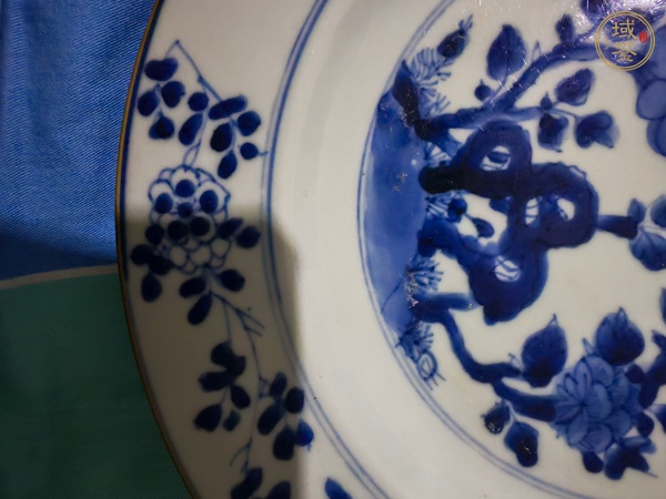 古玩陶瓷青花折枝花卉紋盤真品鑒賞圖
