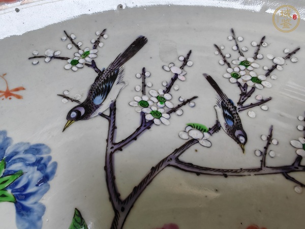 古玩陶瓷咸豐細路廣彩大賞盤真品鑒賞圖