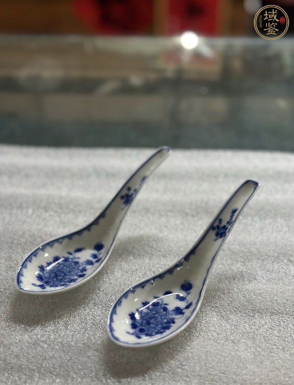 古玩清光緒 青花花卉紋勺真品鑒賞圖