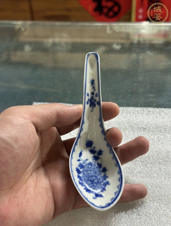 古玩陶瓷清光緒 青花花卉紋勺真品鑒賞圖