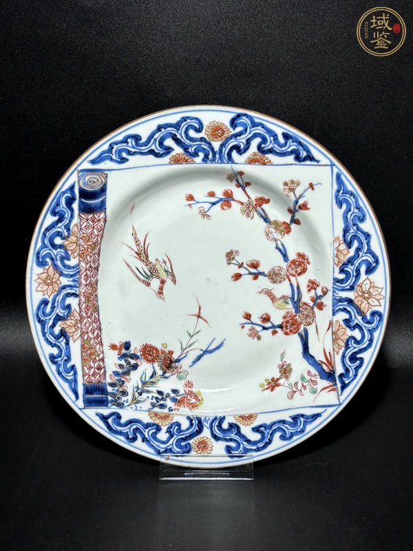 古玩陶瓷青花五彩花鳥(niǎo)紋盤真品鑒賞圖