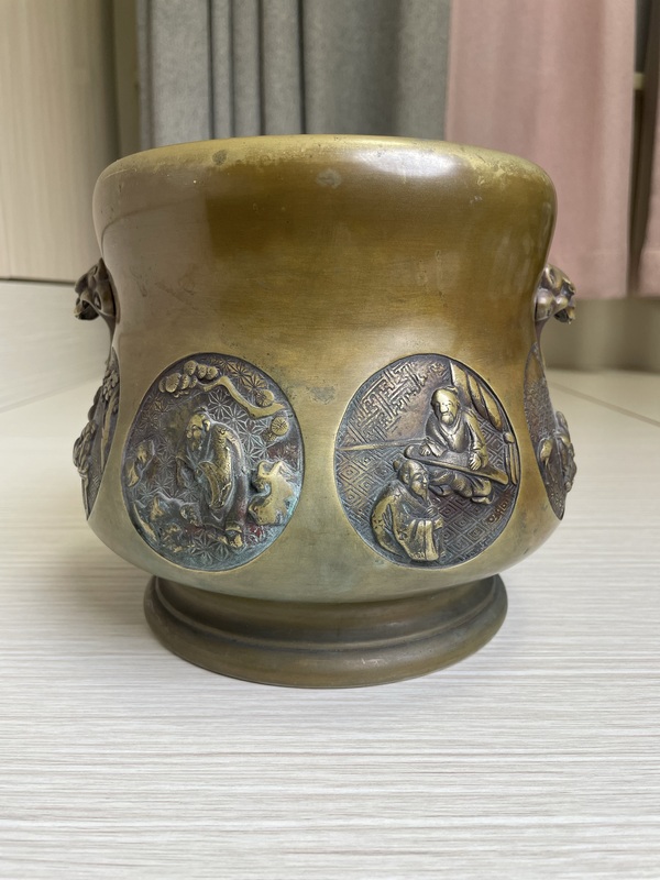 古玩銅器清中晚期 極品八開窗獸耳宣德銅爐拍賣,當前價格1200元