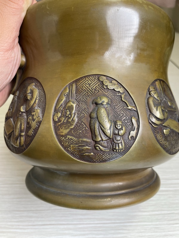 古玩銅器清中晚期 極品八開窗獸耳宣德銅爐拍賣,當前價格1200元