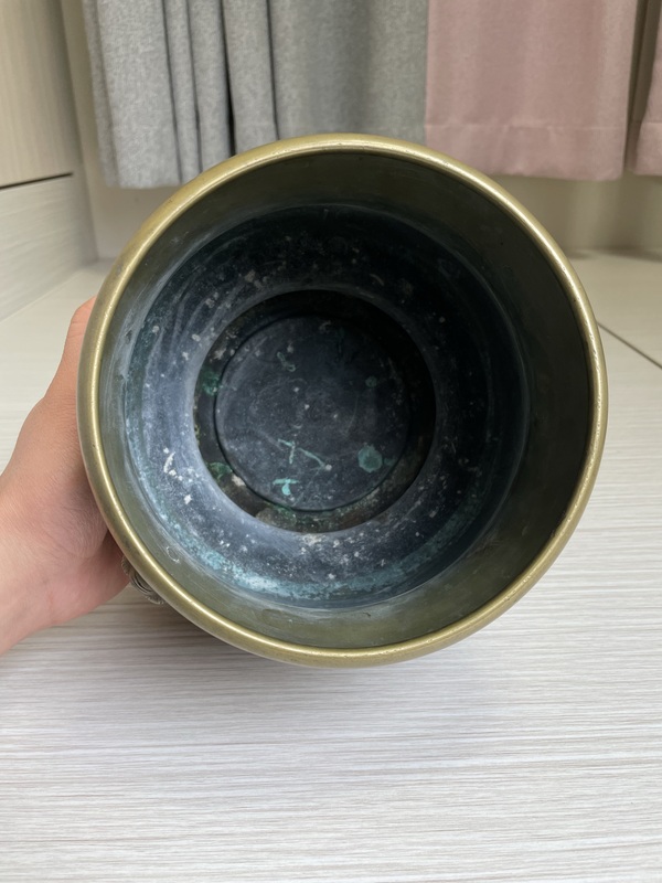 古玩銅器清中晚期 極品八開窗獸耳宣德銅爐拍賣,當前價格1200元