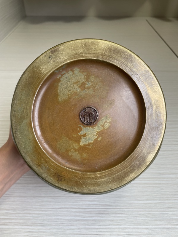 古玩銅器清中晚期 極品八開窗獸耳宣德銅爐拍賣,當前價格1200元