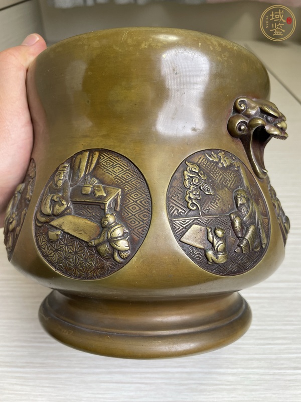 古玩銅器清中晚期 極品八開窗獸耳宣德銅爐真品鑒賞圖