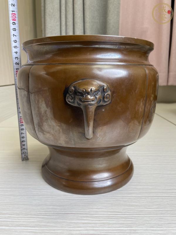 古玩銅器清中晚期 嵌金銀絲 布袋和尚宣德銅爐真品鑒賞圖