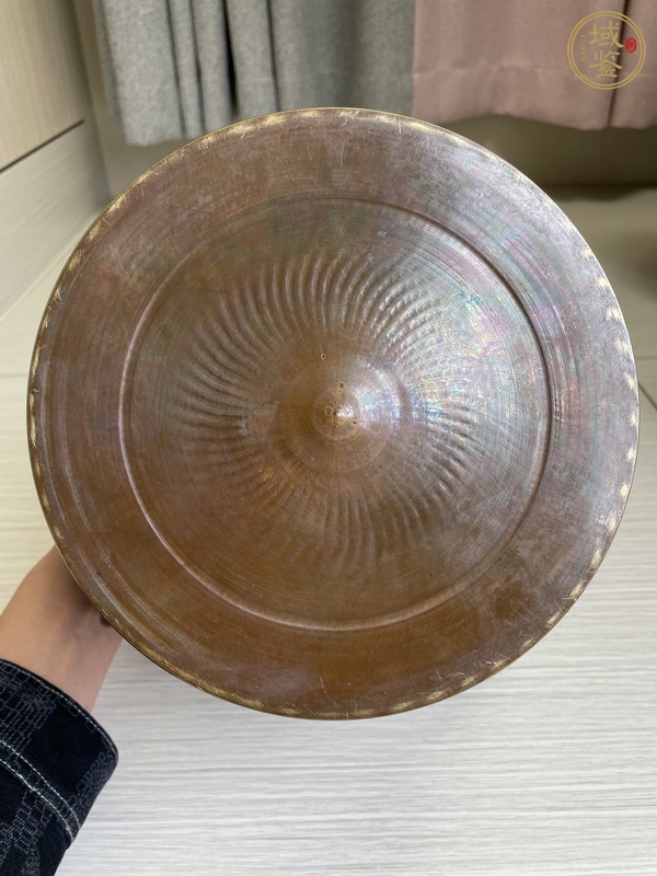 古玩銅器清中晚期 嵌金銀絲 布袋和尚宣德銅爐真品鑒賞圖