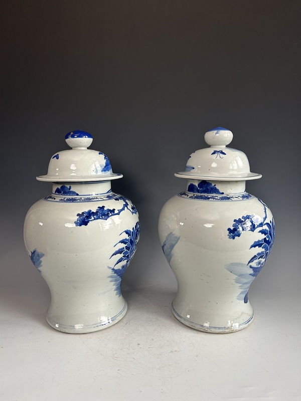 古玩陶瓷清晚·青花人物將軍罐拍賣，當前價格65000元