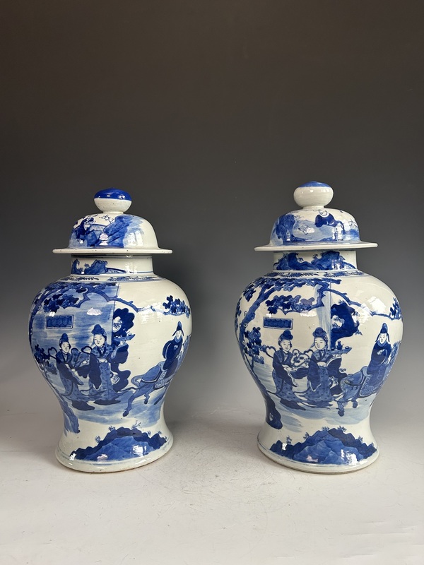 古玩陶瓷清晚·青花人物將軍罐拍賣，當前價格65000元