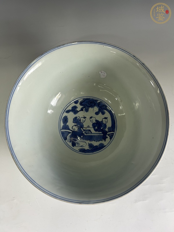 古玩陶瓷 明晚青花十六子嬰戲紋大碗真品鑒賞圖