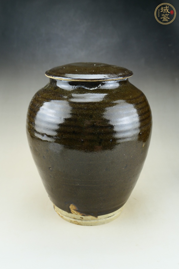 古玩陶瓷耀州窯茶葉末釉蓋罐真品鑒賞圖