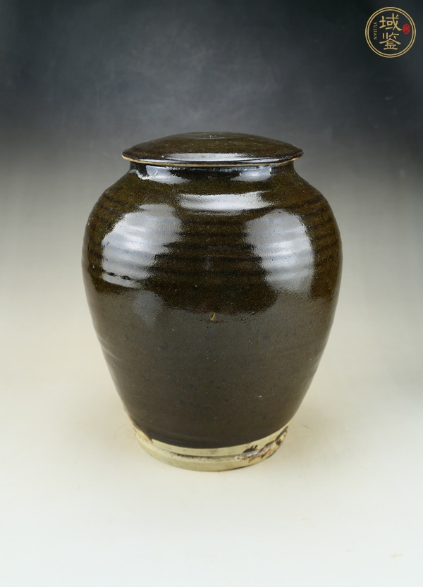 古玩陶瓷耀州窯茶葉末釉蓋罐真品鑒賞圖