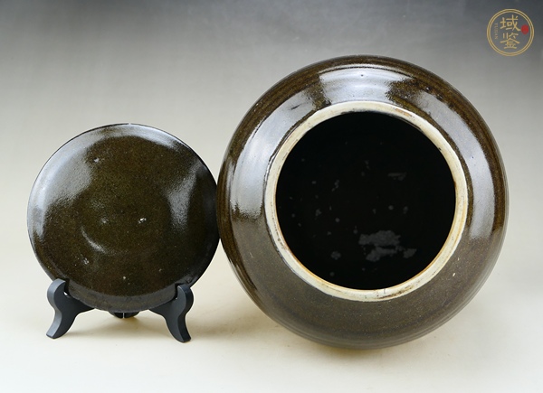 古玩陶瓷耀州窯茶葉末釉蓋罐真品鑒賞圖