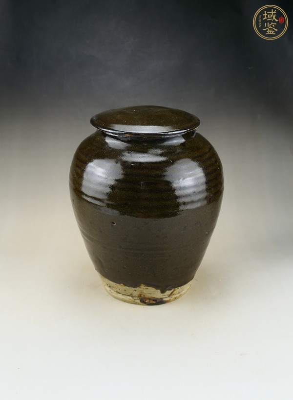古玩陶瓷耀州窯茶葉末釉蓋罐真品鑒賞圖