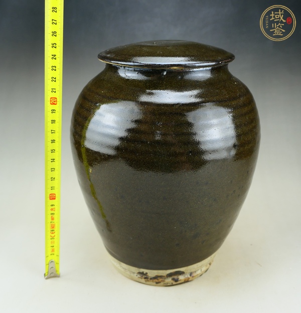 古玩陶瓷耀州窯茶葉末釉蓋罐真品鑒賞圖