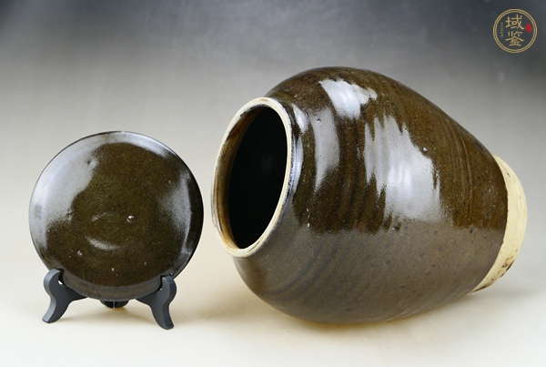 古玩陶瓷耀州窯茶葉末釉蓋罐真品鑒賞圖