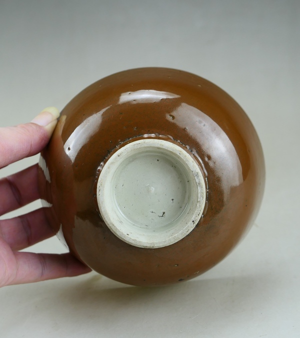 古玩陶瓷清中晚期.紫金釉蓮子碗拍賣，當(dāng)前價格141元