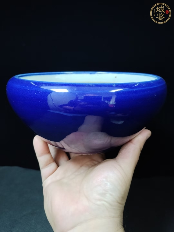 古玩陶瓷霽藍釉洗式香爐真品鑒賞圖