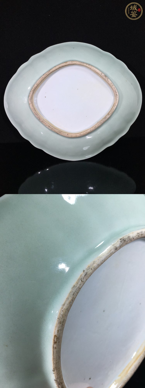 古玩陶瓷花鳥蝶紋廣彩盤真品鑒賞圖