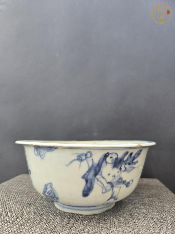 古玩陶瓷人物紋青花碗真品鑒賞圖