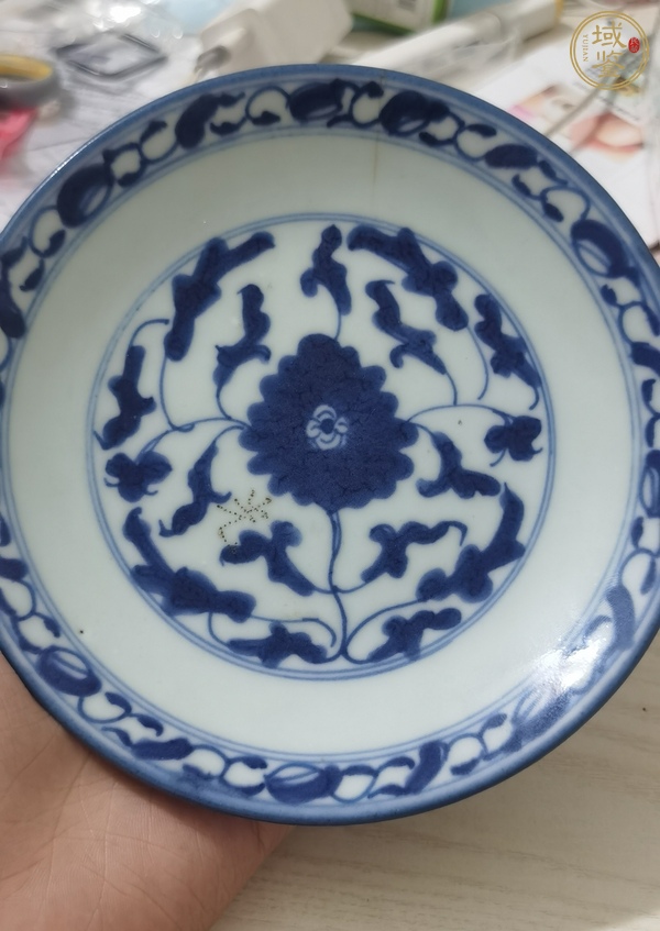 古玩青花纏枝花紋盤真品鑒賞圖