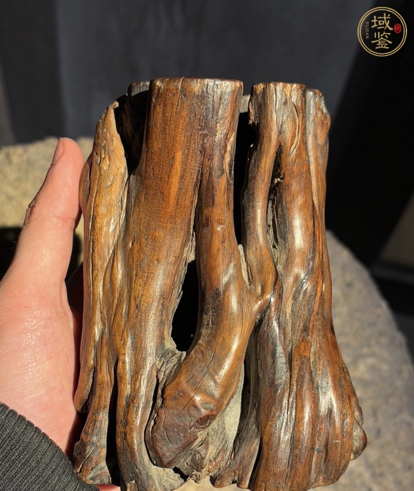 古玩雜項崖柏制作筆筒真品鑒賞圖