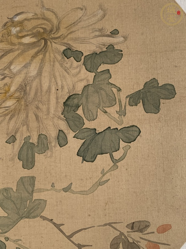 古玩字畫圓光花卉真品鑒賞圖